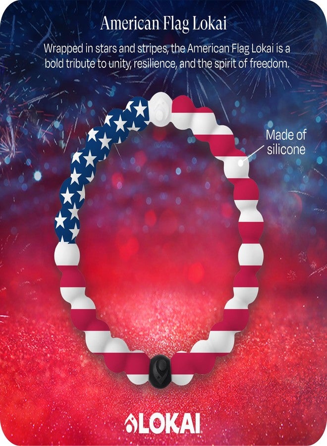Lokai Silicone Beaded Bracelet for Women & Men (American Flag, Small) - Stylish & Colorful Bead Bracelet Fashion Jewelry - Ring Bangle Slide-On Style Over Wrist for Comfortable Fit - Image 2